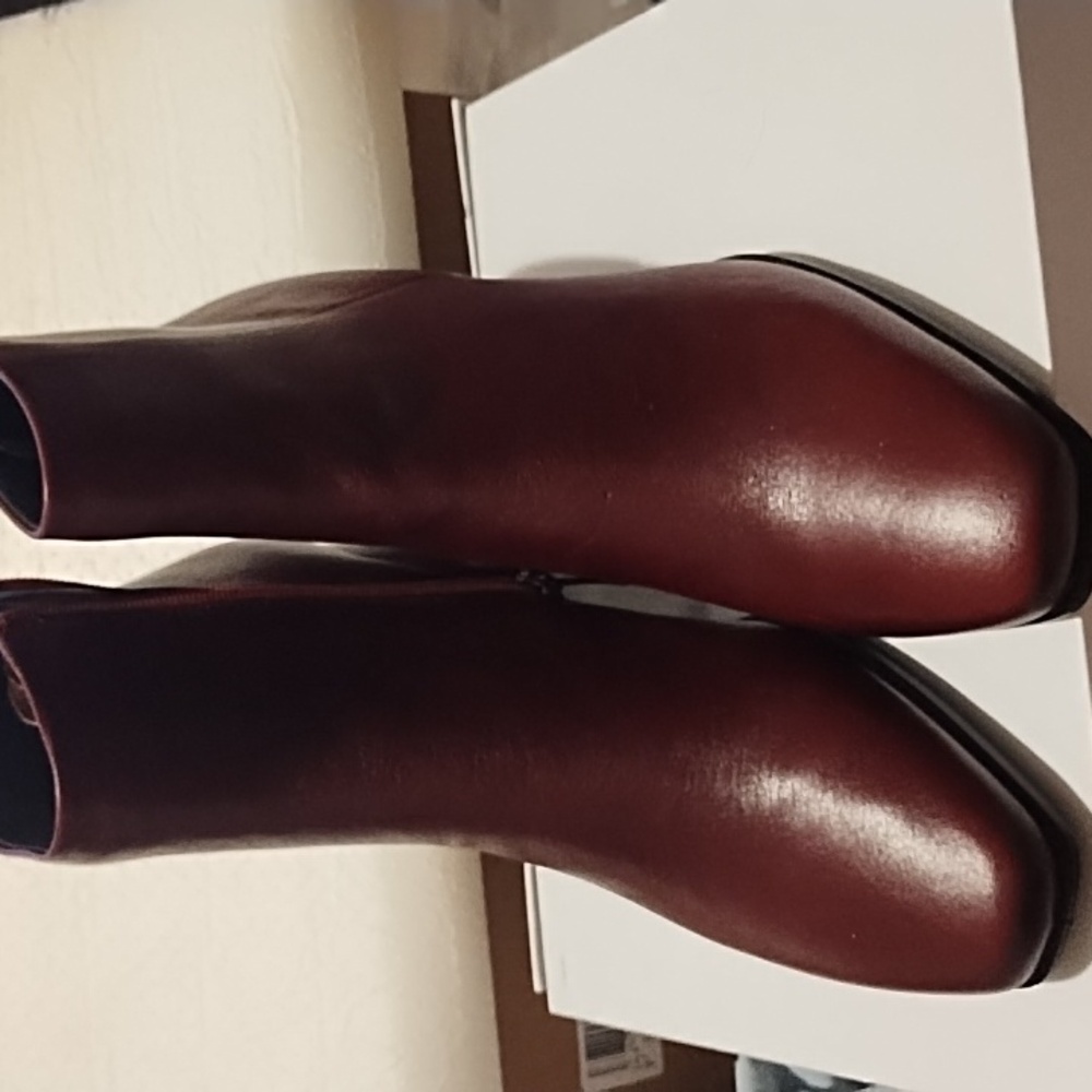 Ecco women's square toe ankle boots size 41(10-10.5) burgundy new